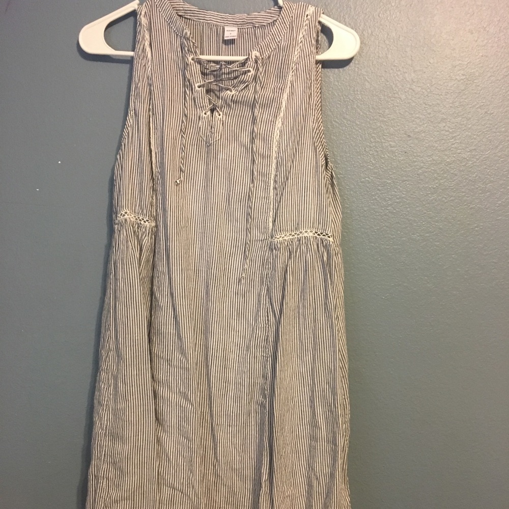 old navy blue and white striped dress